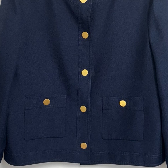 Gucci Uniform Linen Blend Blazer Jacket with Brass Buttons Navy Blue Size EU 44 - Picture 7 of 16